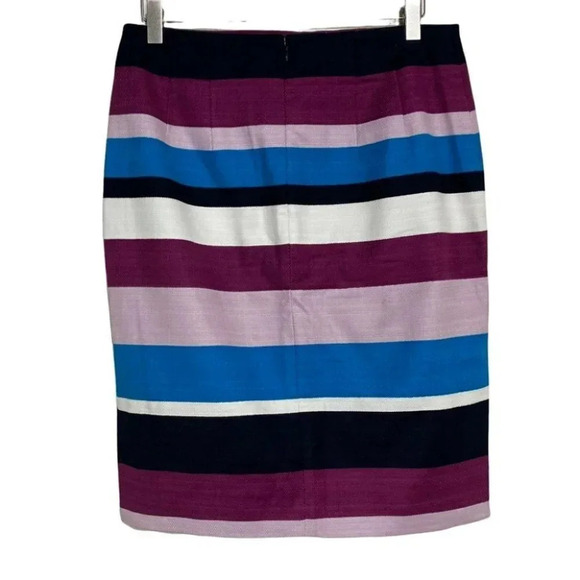 Loft 6 multicolor color block knee high double side‎ slit skirt - Picture 6 of 8